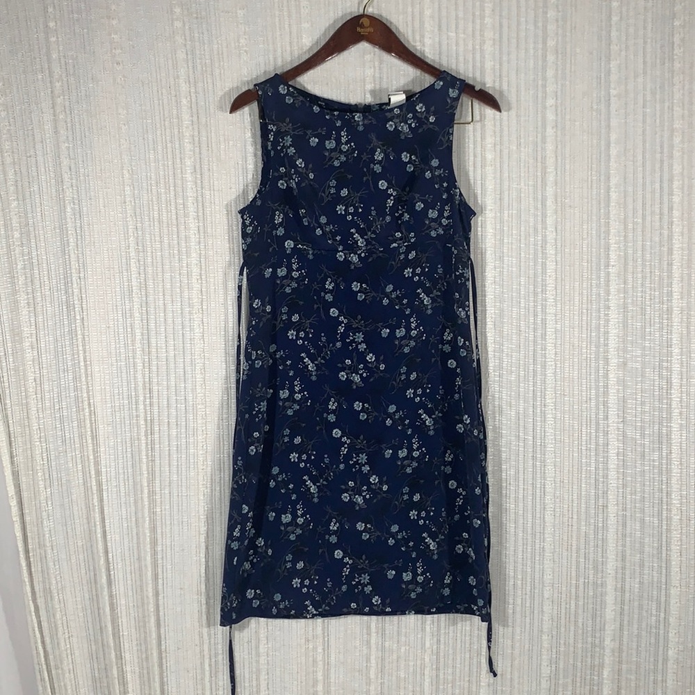 Vintage 90's Rampage Wear Floral Blue Dress-Size 7